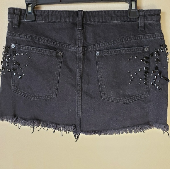Free People with Bling Black Denim Mini Sk… - Picture 2 of 7
